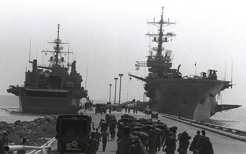 LPD-8 USS Dubuque and LPH-10 USS Tripoli exercise Team Spirit 1982