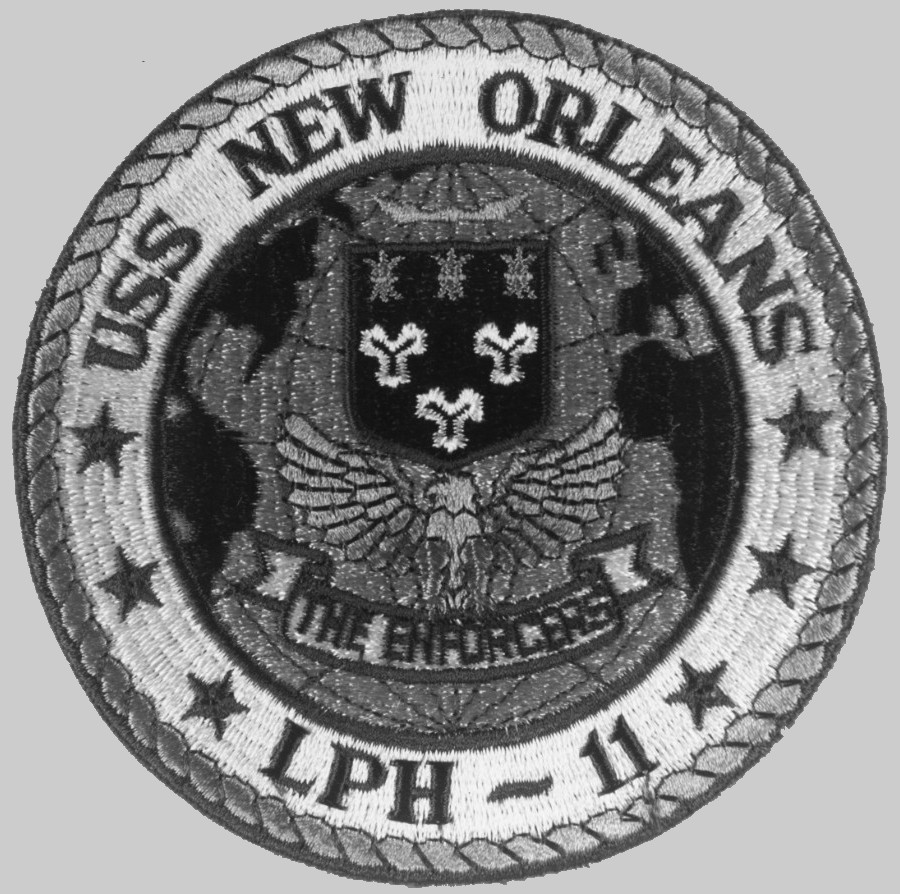 lph-11 uss new orleans insignia crest patch badge amphibious assault ship landing helicopter us navy 03p