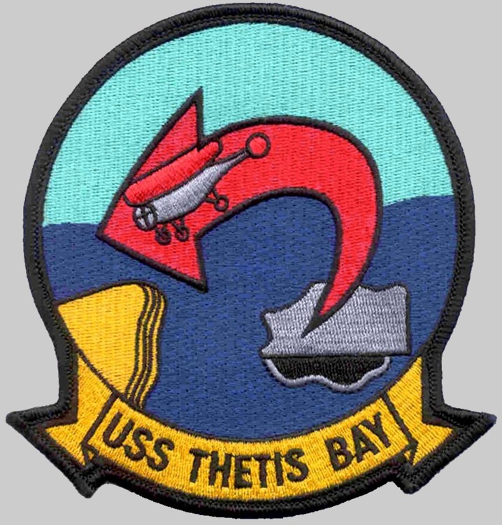 cve-90 cvha-1 lph-6 uss thetis bay insignia crest patch badge aircraft carrier amphibious ship landing platform helicopter us navy 02p