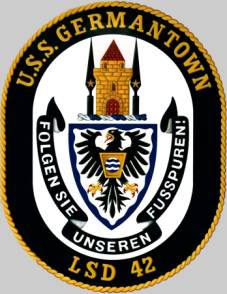 lsd 42 uss germantown crest insignia patch badge whidbey island class dock landing ship