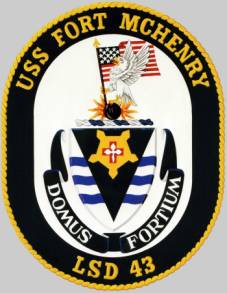 lsd 43 uss fort mchenry crest insignia patch badge whidbey island class dock landing ship us navy