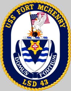 lsd 43 uss fort mchenry crest insignia patch badge domus fortium dock landing ship
