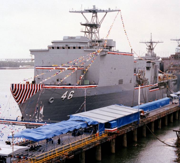 lsd 46 uss tortuga christening november 1988