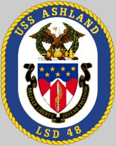 lsd 48 uss ashland crest insignia patch badge dock landing ship us navy