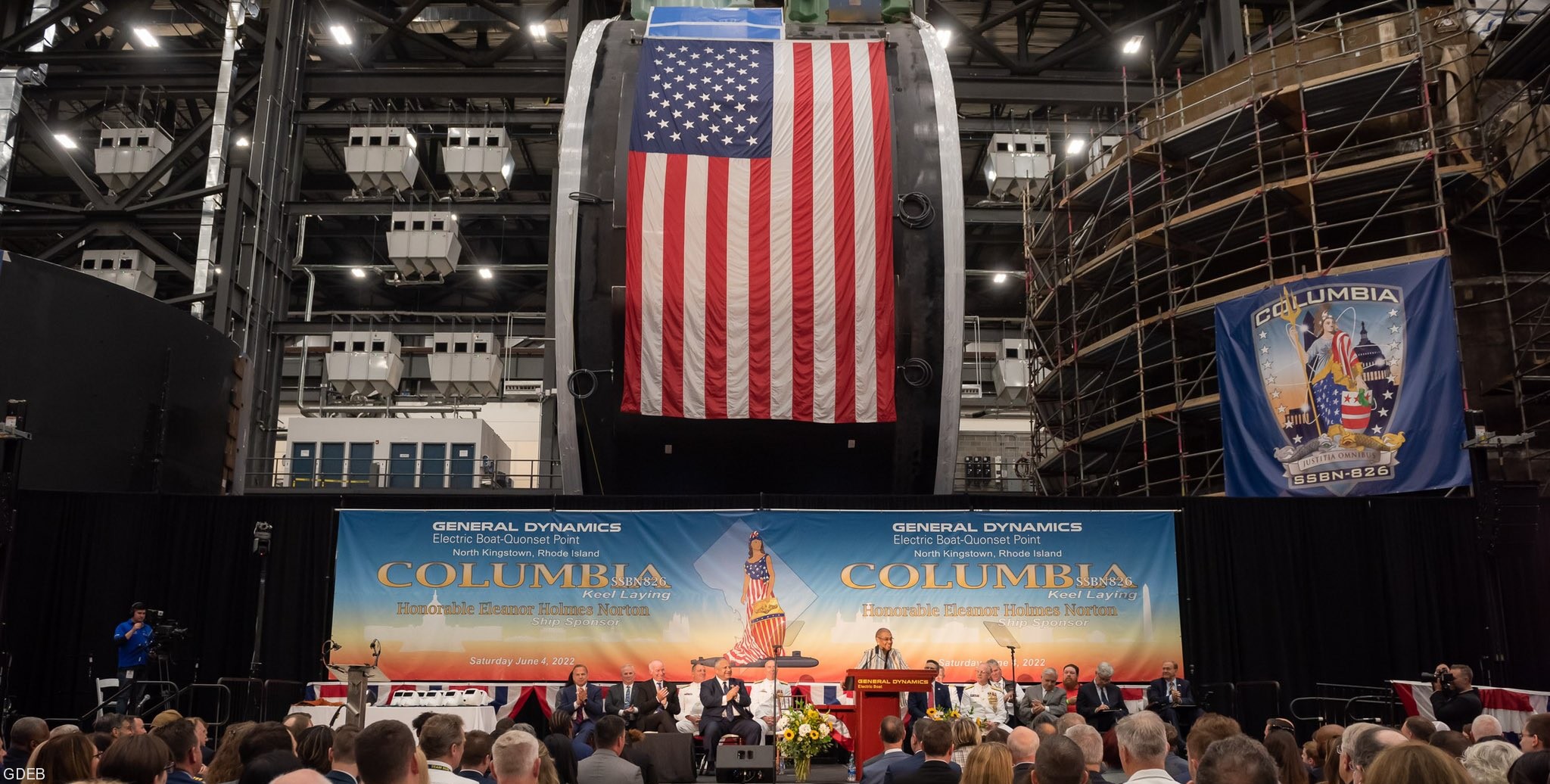 columbia class ssbn ballistic missile submarine us navy general dynamics electric boat gdeb hii newport news ssbn-826 keel laying 2022