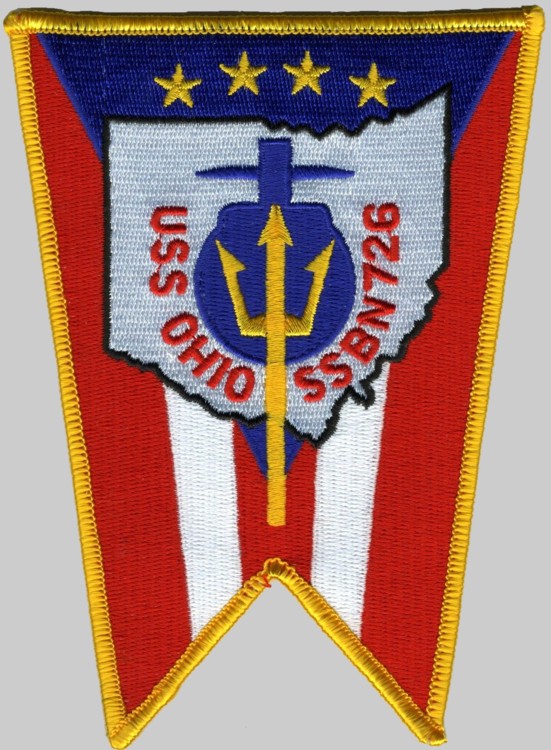ssbn-726 uss ohio insignia patch crest badge ballistic missile submarine us navy