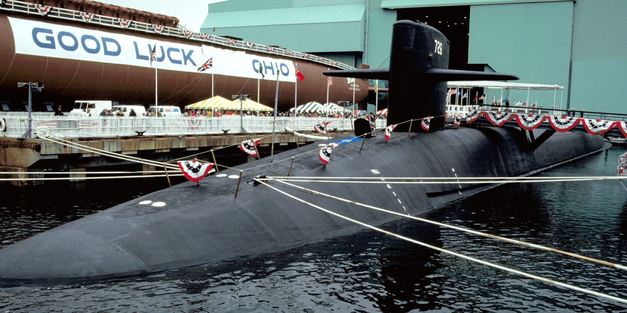ssbn-726 uss ohio ballistic missile submarine us navy 1981 84 commissioning ceremony