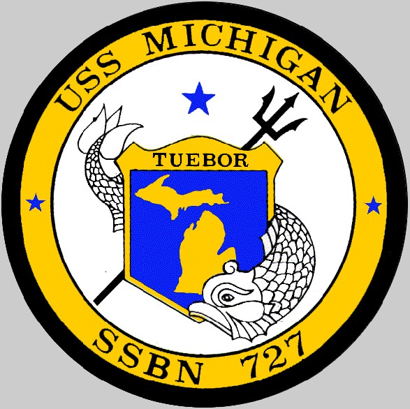 ssbn-727 uss michigan insignia crest patch badge ballistic missile submarine ohio class us navy 02c