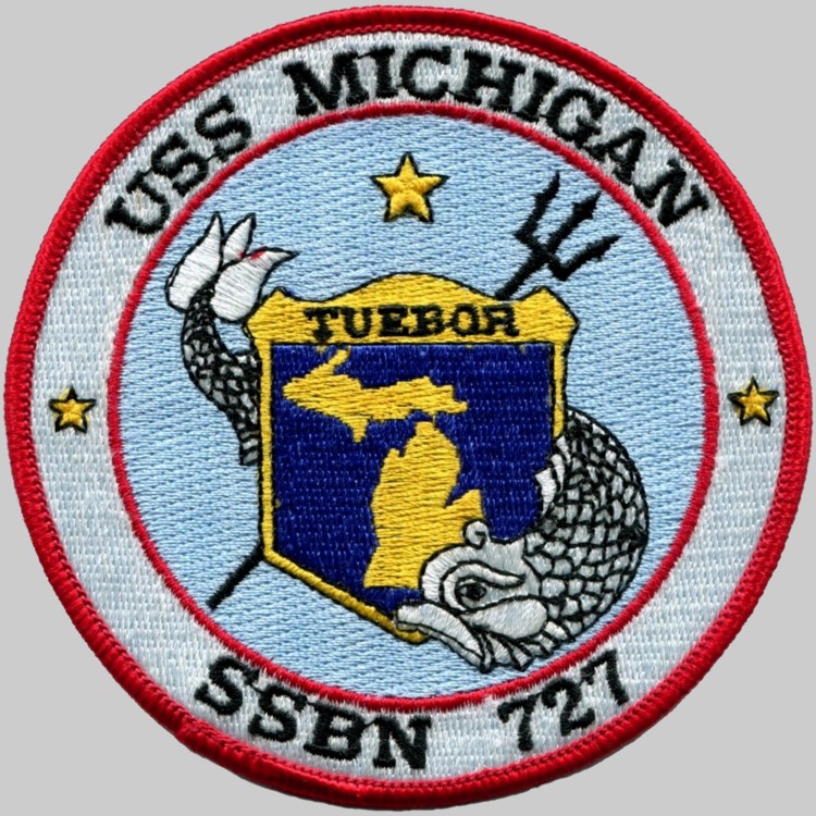 ssbn-727 uss michigan insignia crest patch badge ohio class ballistic missile submarine 04