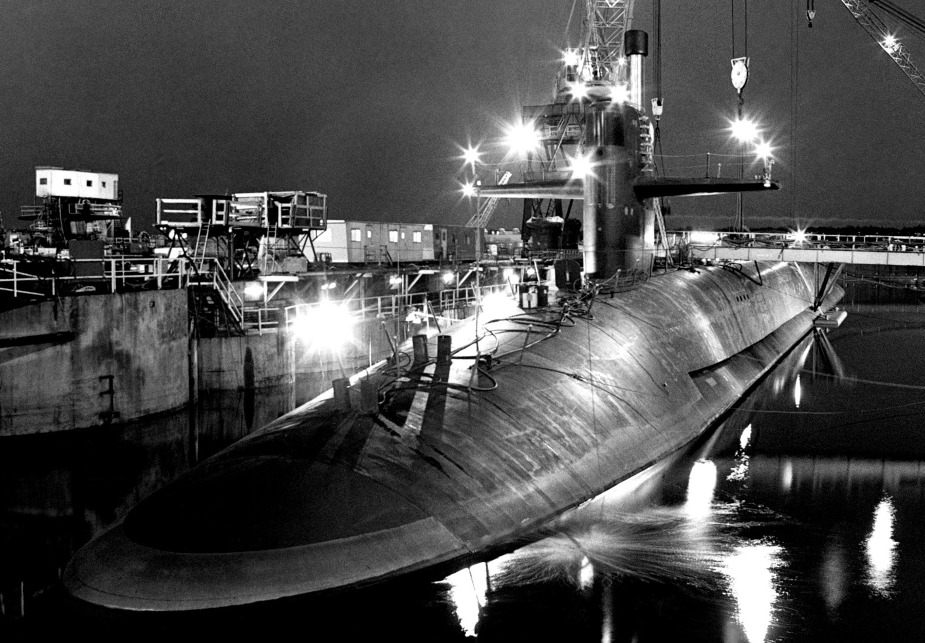 ssbn-727 uss michigan ohio class ballistic missile submarine 1982 39 inclining experiments
