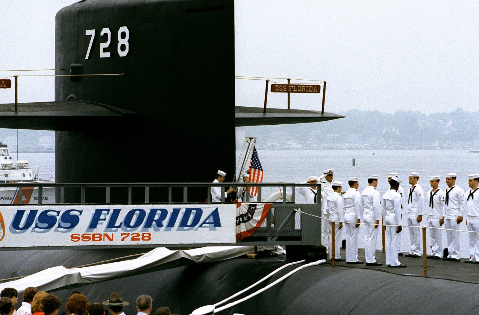 ssbn-728 uss florida ballistic missile submarine us navy 1983 commissioning ceremony groton connecticut