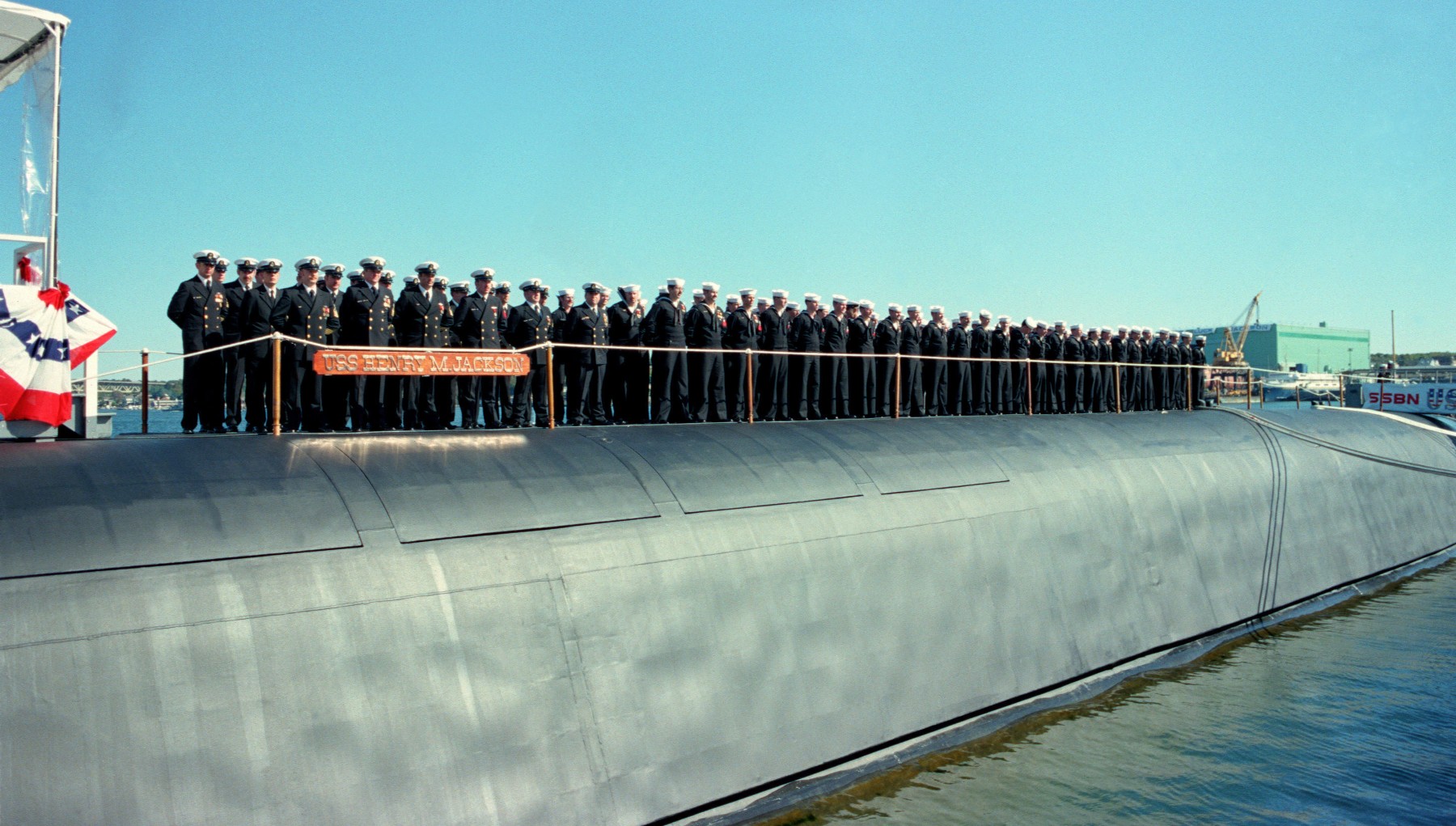 ssbn-730 uss henry m. jackson ohio class ballistic missile submarine 1984 27 commissioning ceremony groton connecticut