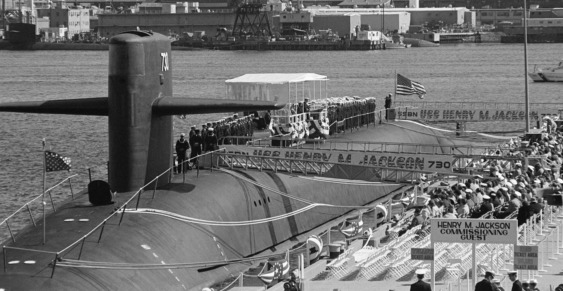 ssbn-730 uss henry m. jackson ohio class ballistic missile submarine 1984 35 commissioning ceremony groton connecticut
