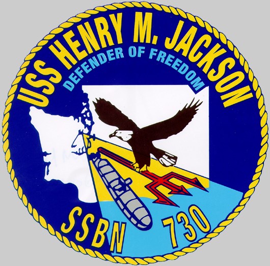 ssbn-730 uss henry m. jackson insignia crest patch badge submarine us navy