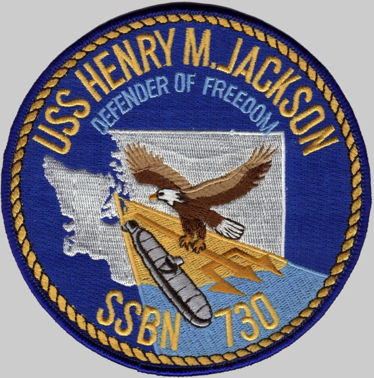 ssbn-730 uss henry m. jackson patch insignia crest ohio class ballistic missile submarine 02