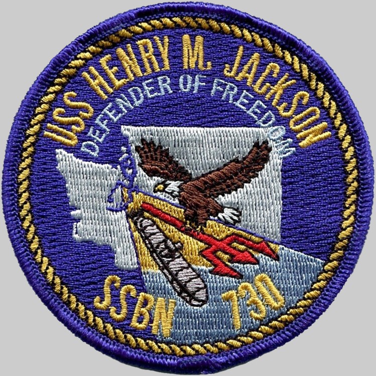 ssbn-730 uss henry m. jackson patch insignia crest ohio class ballistic missile submarine 03