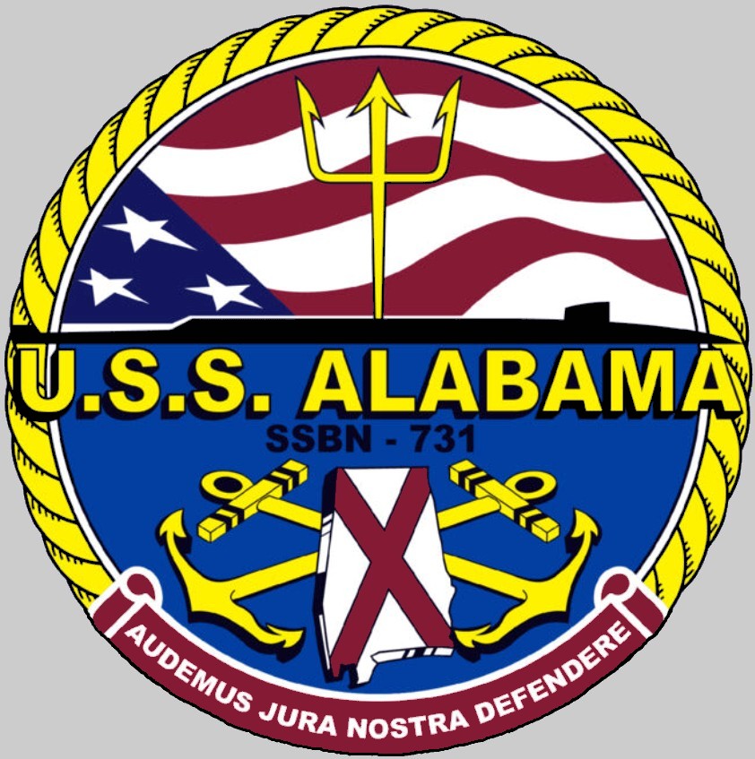 ssbn-731 uss alabama insignia crest patch ballistic missile submarine ohio class us navy 02x