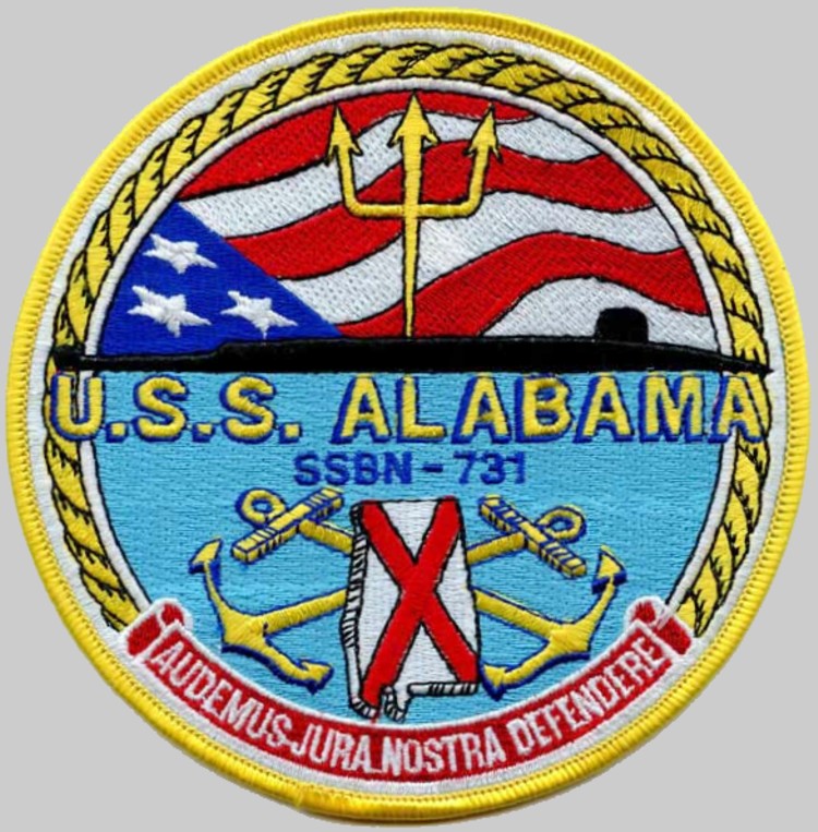 ssbn-731 uss alabama insignia crest patch badge ballistic missile submarine ohio class us navy 04p