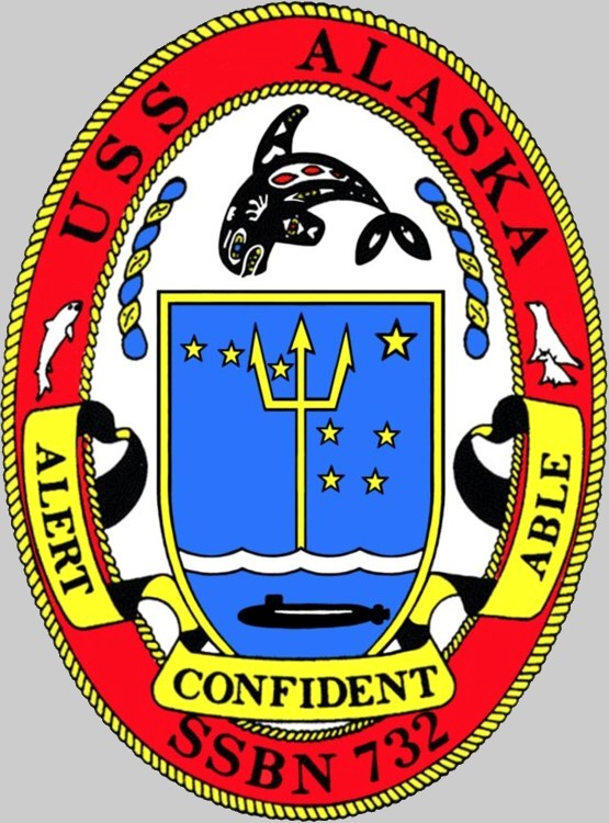 ssbn-732 uss alaska insignia crest patch badge ballistic missile submarine us navy