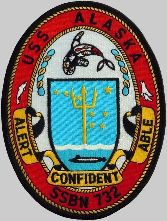 ssbn-732 uss alaska patch insignia crest badge 02 ohio class ballistic missile submarine