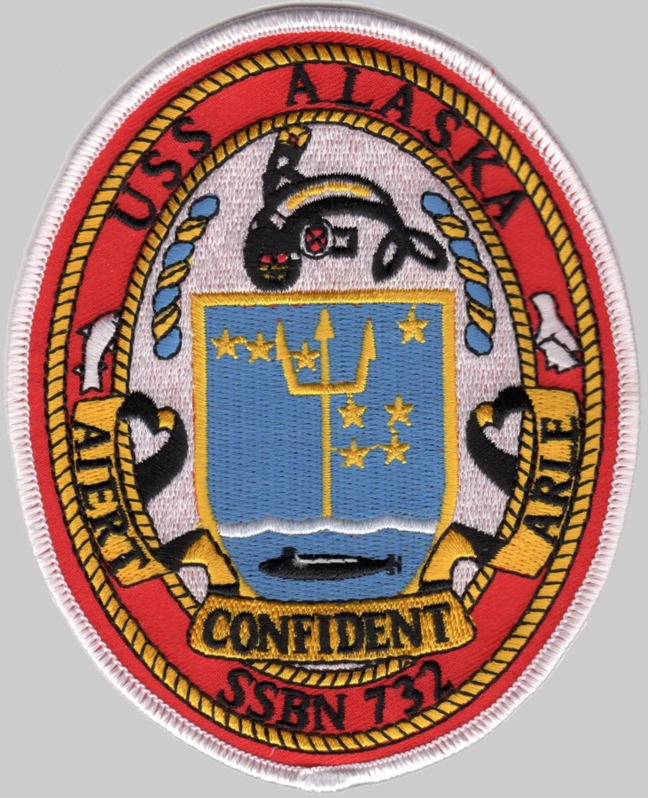 ssbn-732 uss alaska insignia crest patch ballistic missile submarine ohio class us navy 03p