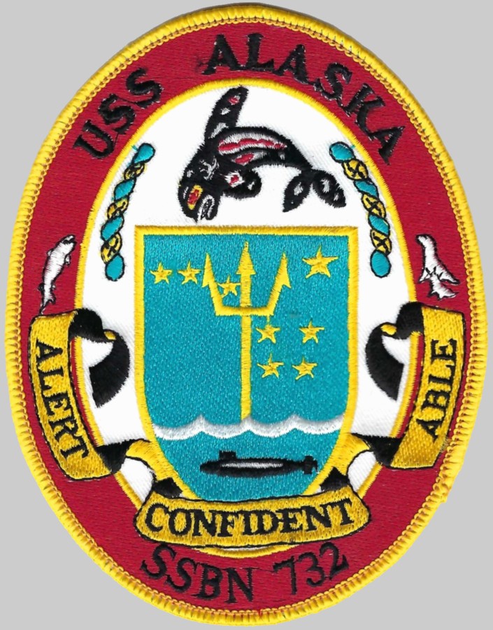 ssbn-732 uss alaska insignia crest patch badge ballistic missile submarine ohio class us navy 04p