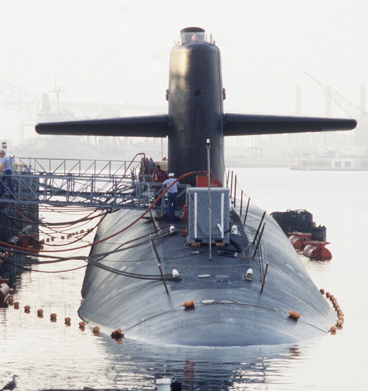 ssbn-733 uss nevada ohio class ballistic missile submarine 1990 21 long beach naval shipyard california