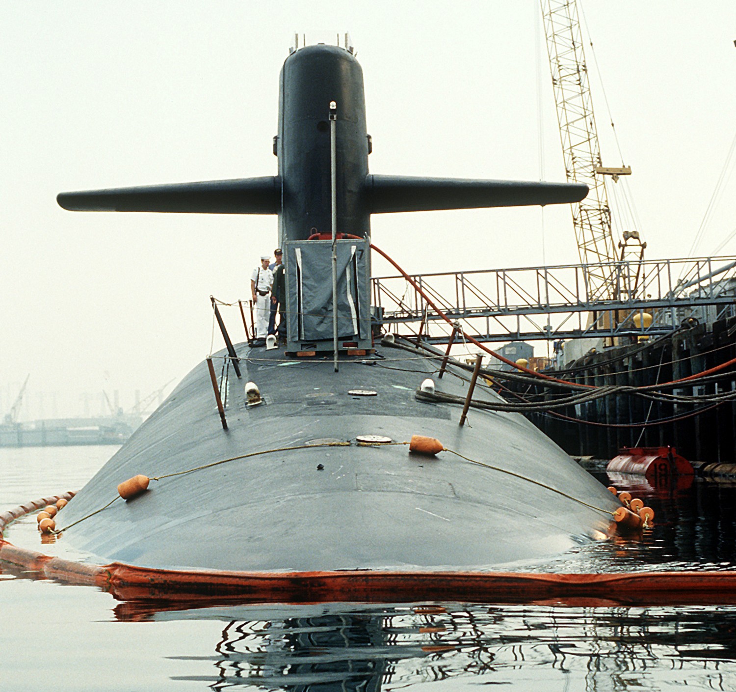 ssbn-733 uss nevada ohio class ballistic missile submarine 1990 23 long beach naval shipyard california