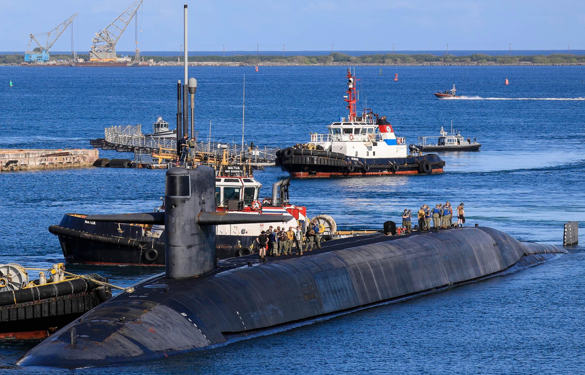 ssbn-733 uss nevada ballistic missile submarine ohio class naval base guam apra 48