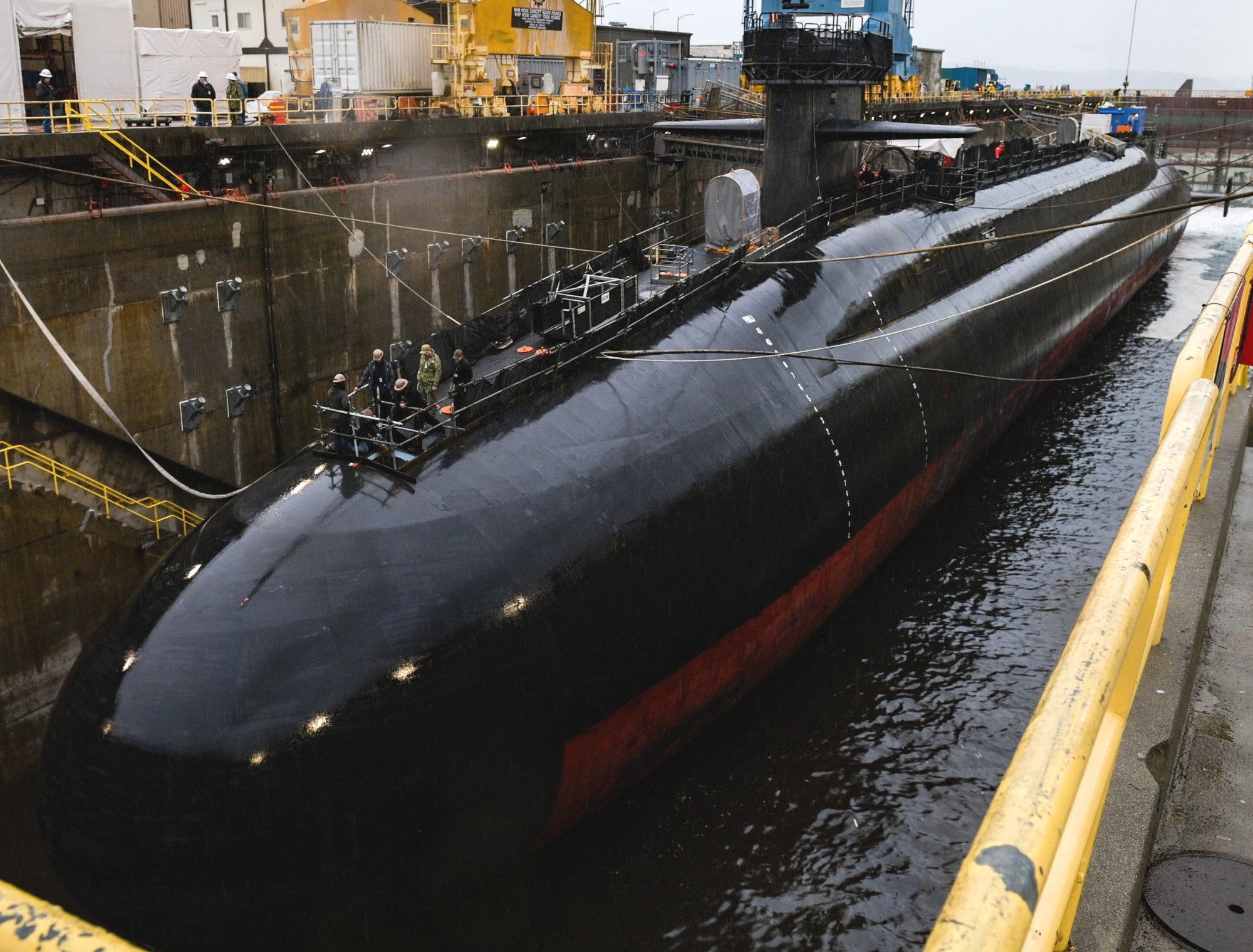 ssbn-733 uss nevada ballistic missile submarine dry-dock trident refit facility bangor washington 53
