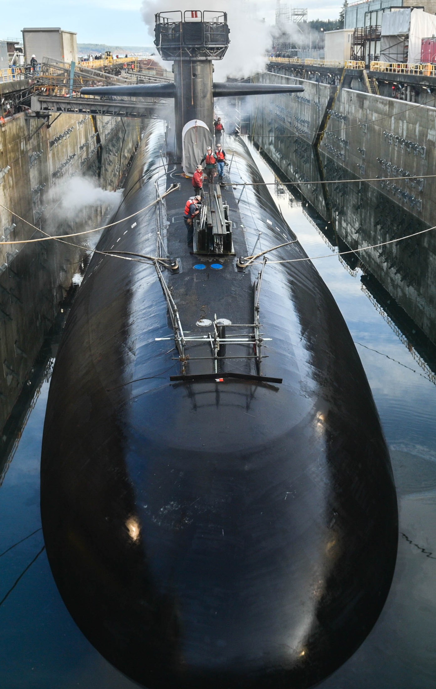 ssbn-733 uss nevada ballistic missile submarine ohio class us navy dry dock bangor kitsap 55