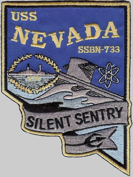 ssbn-733 uss nevada patch insignia crest ohio class ballistic missile submarine 03