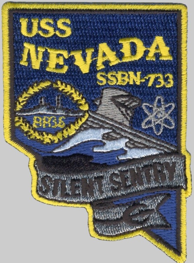 ssbn-733 uss nevada insignia crest patch badge ballistic missile submarine ohio class us navy 02p