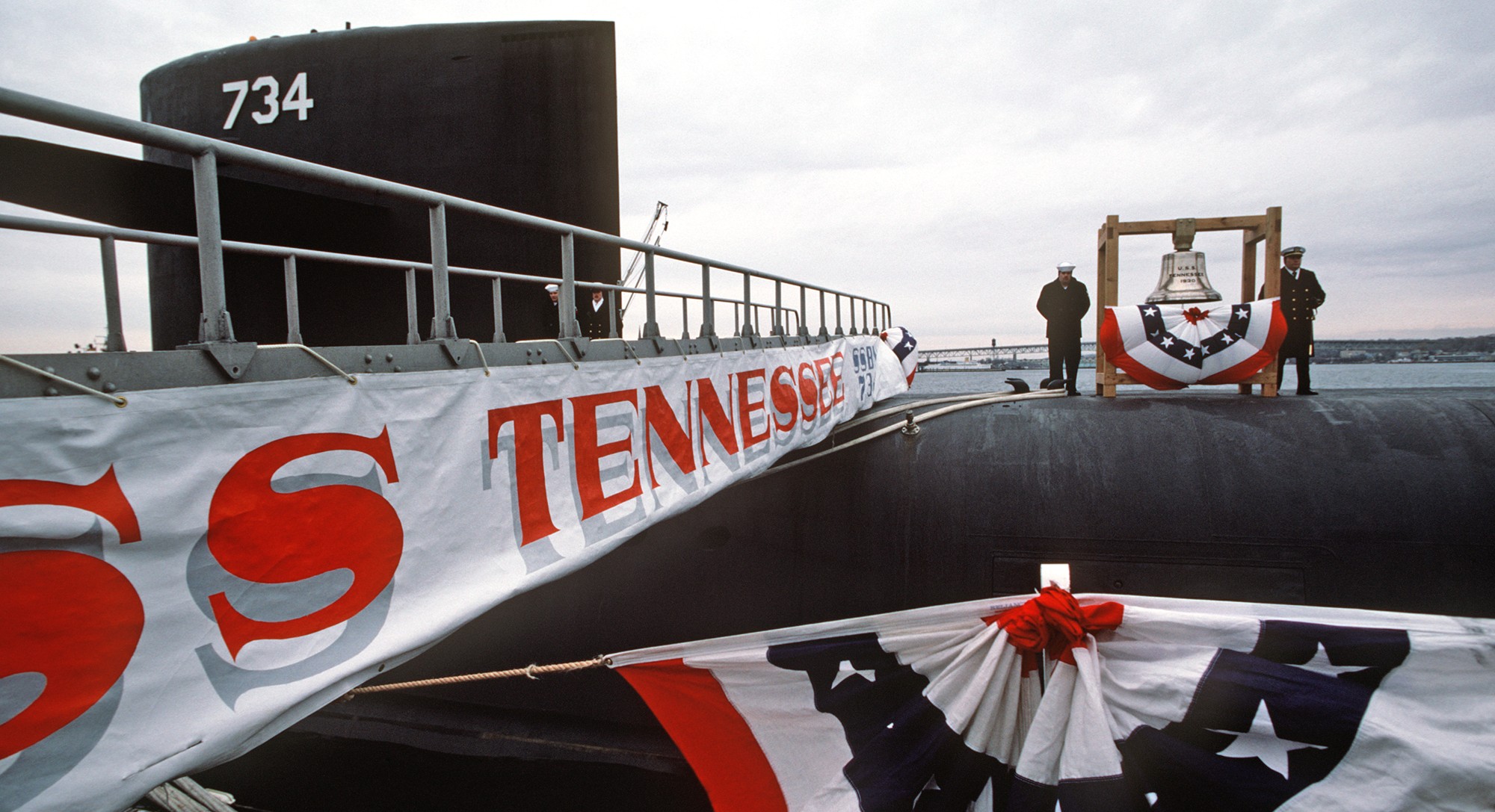 ssbn-734 uss tennessee ballistic missile submarine commissioning subase new london groton 1988 42