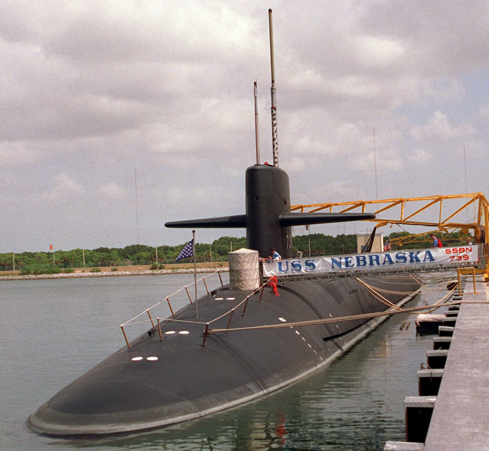 ssbn-739 uss nebraska ballistic missile submarine port canaveral florida 1993 03