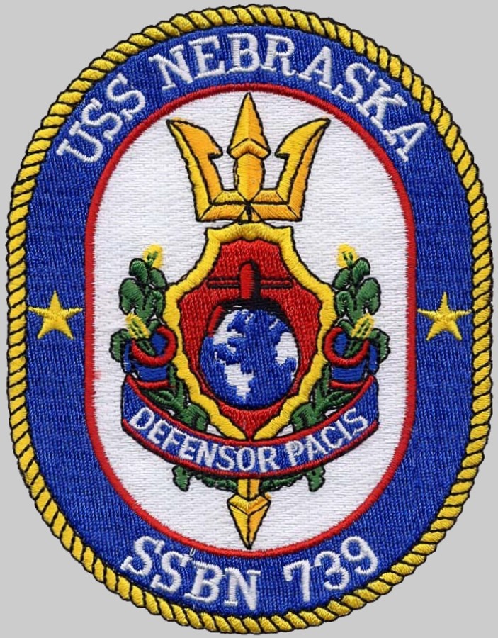 ssbn-739 uss nebraska insignia crest patch badge ballistic missile submarine ohio class us navy 03pa