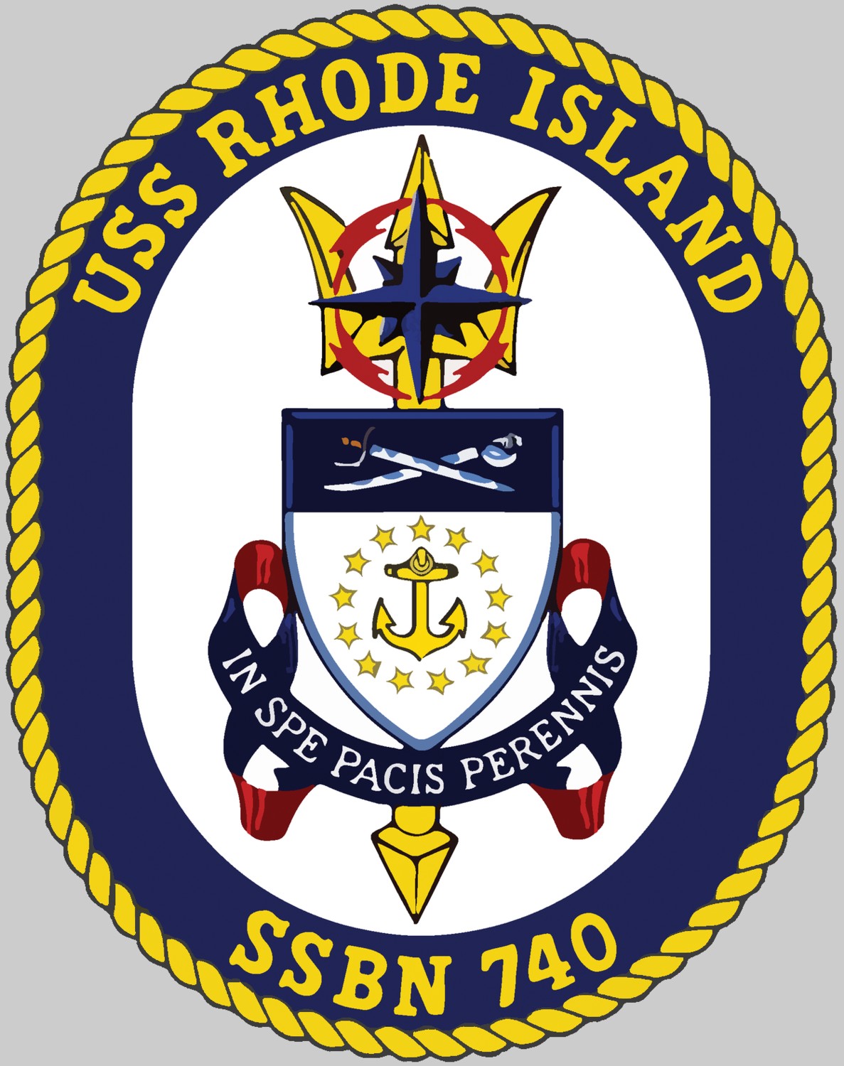 ssbn-740 uss rhode island insignia crest patch ballistic missile submarine ohio class us navy 05x