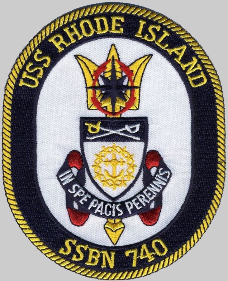 ssbn-740 uss rhode island insignia crest patch badge ballistic missile submarine ohio class us navy 02pa