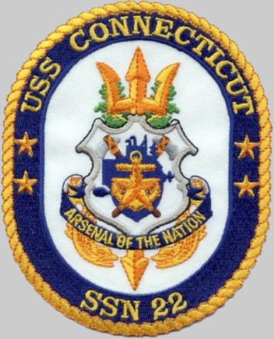 ssn-22 uss connecticut insignia crest patch badge seawolf class attack submarine us navy 02p
