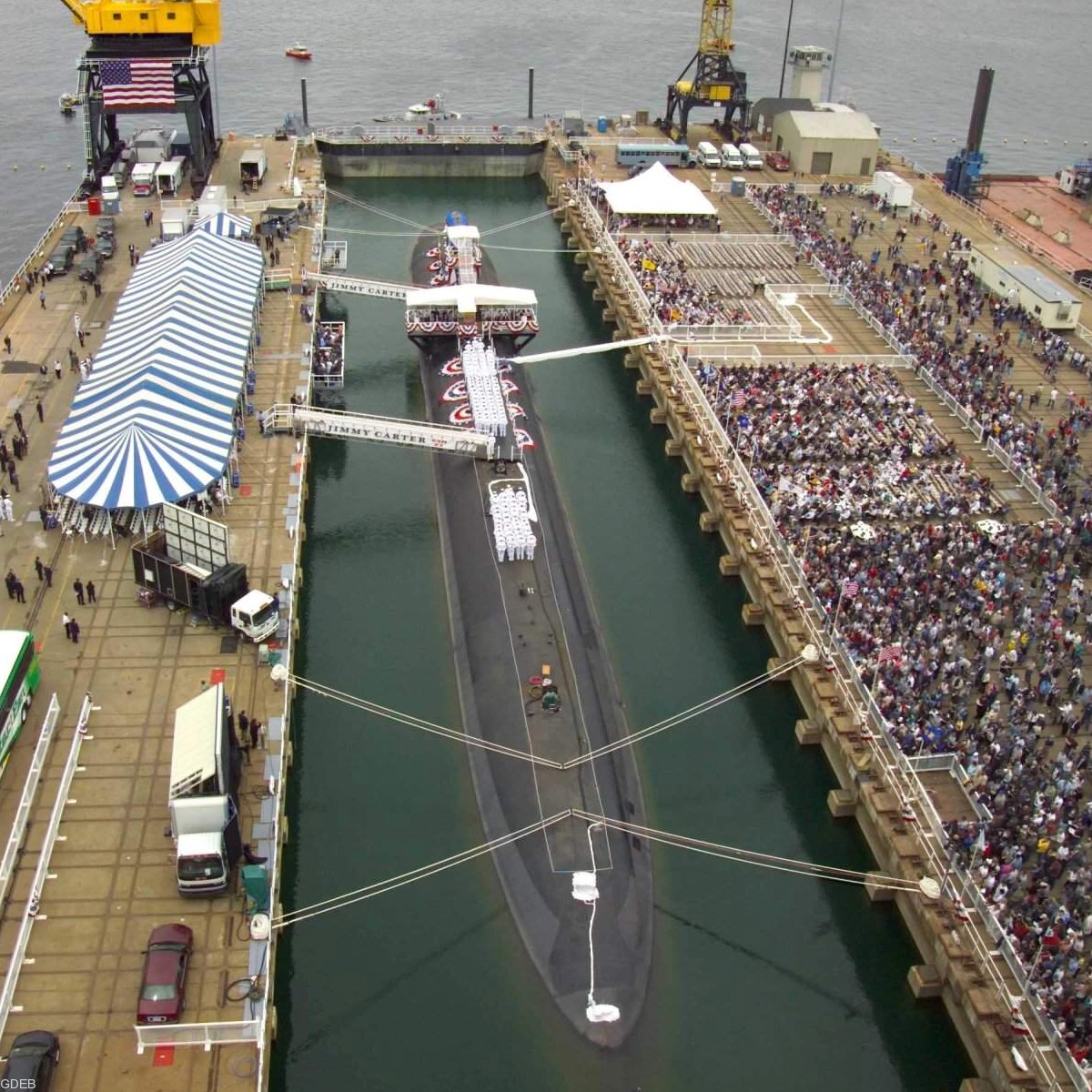 ssn-23 uss jimmy carter seawolf class attack submarine us navy christening general dynamics electric boat groton 02