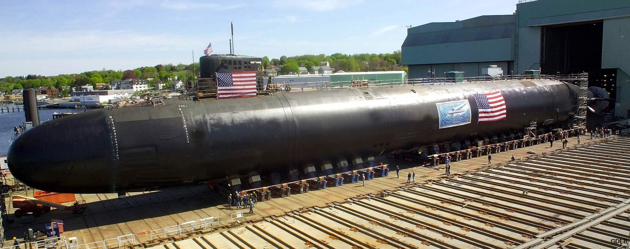 ssn-23 uss jimmy carter seawolf class attack submarine us navy roll out general dynamics electric boat groton connecticut 07