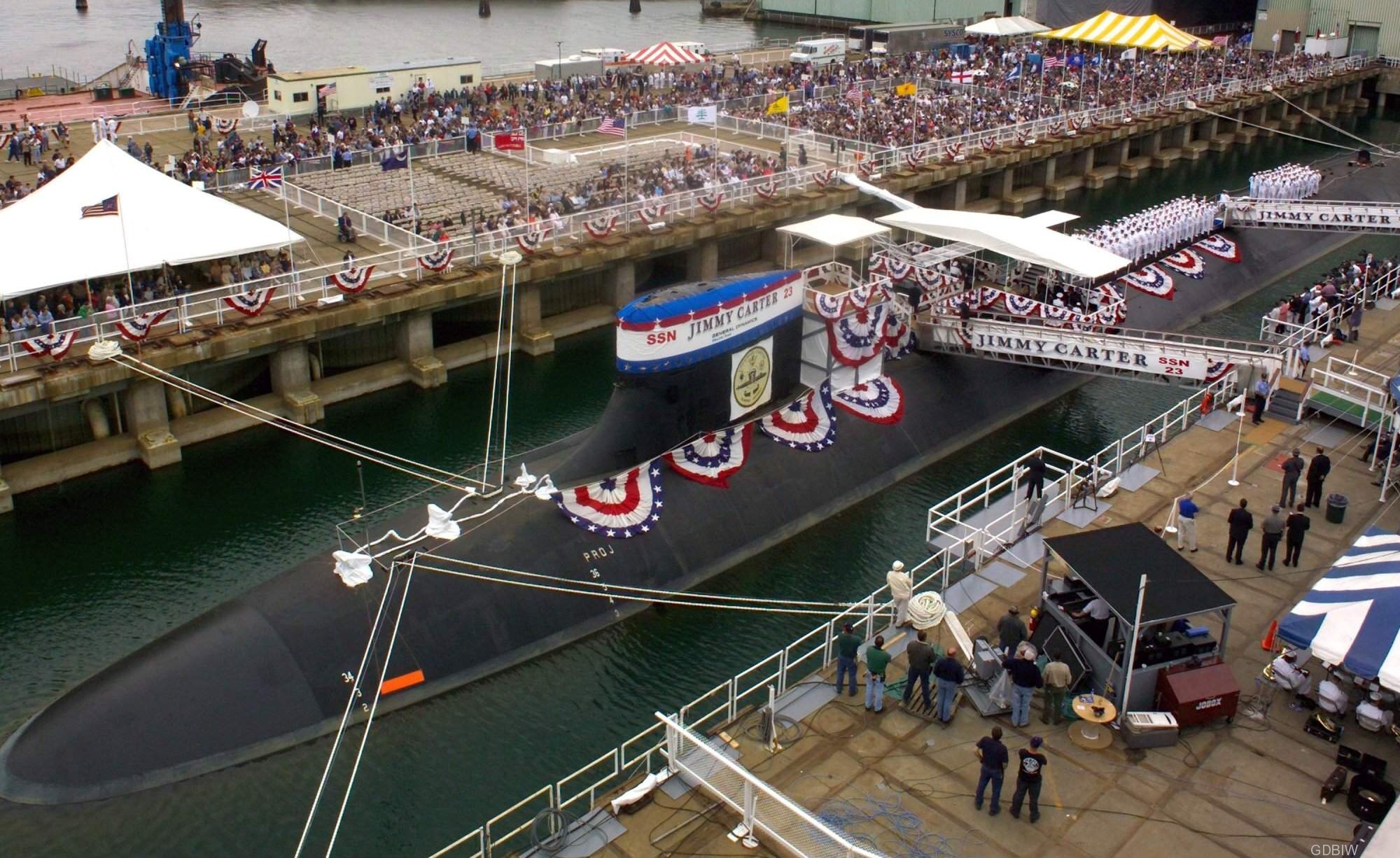 ssn-23 uss jimmy carter seawolf class attack submarine us navy christening general dynamics electric boat groton 10