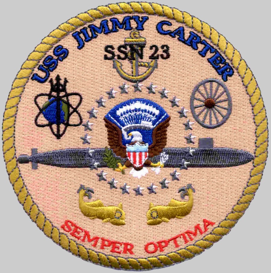 ssn-23 uss jimmy carter insignia crest patch badge seawolf class attack submarine us navy 02p