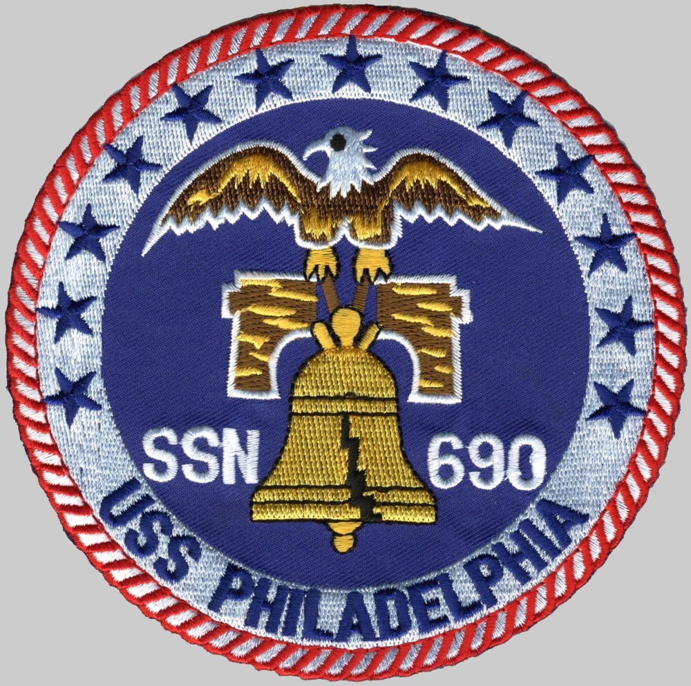 uss philadelphia ssn-690 insignia crest patch badge los angeles class attack submarine us navy 02pa