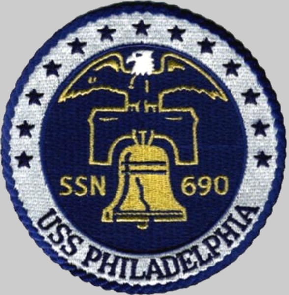 uss philadelphia ssn-690 insignia crest patch badge los angeles class attack submarine us navy 04pa