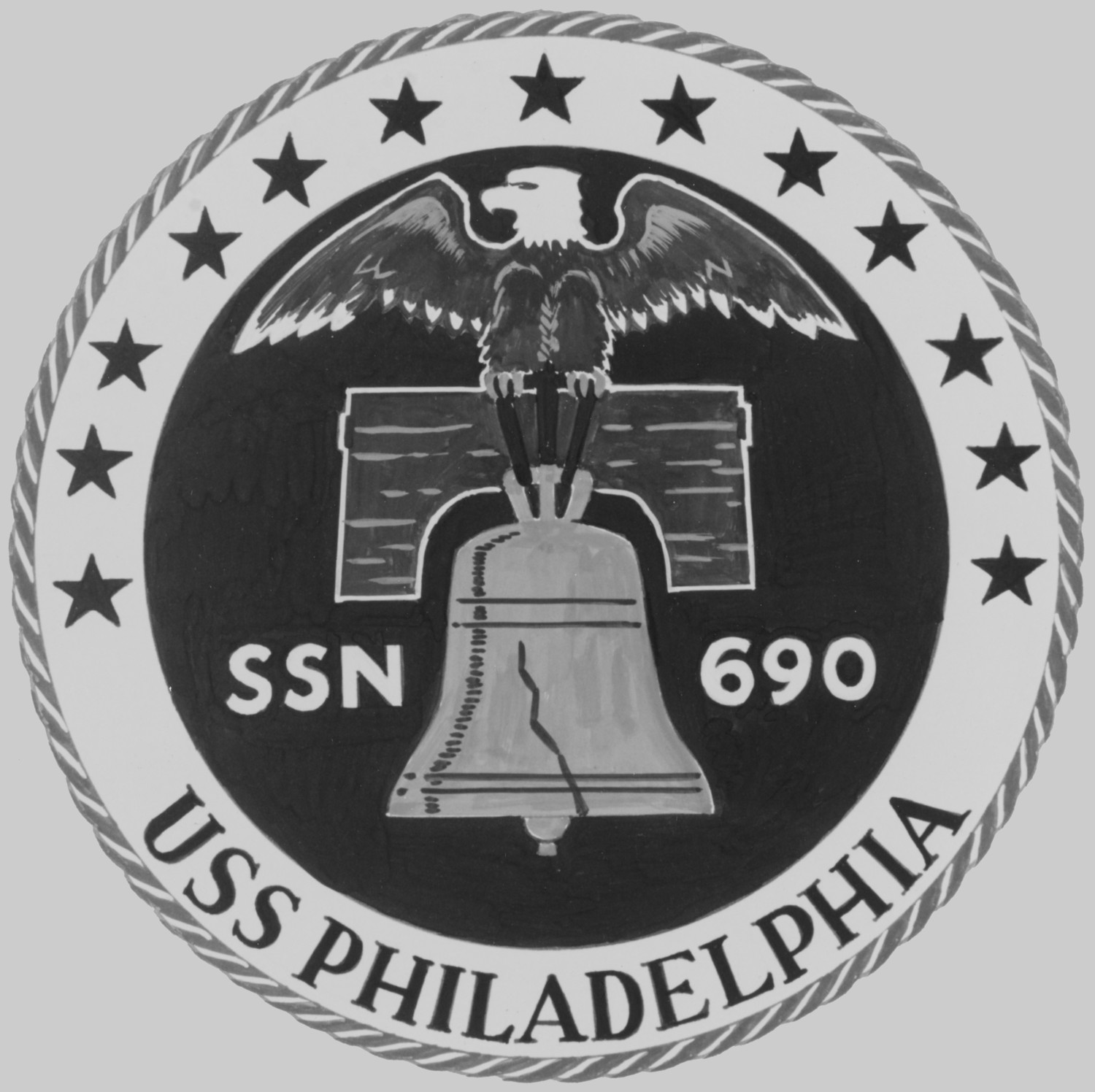 uss philadelphia ssn-690 insignia crest patch badge los angeles class attack submarine us navy 05c