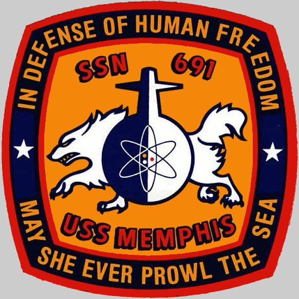 ssn-691 uss memphis insignia crest patch badge los angeles class attack submarine us navy