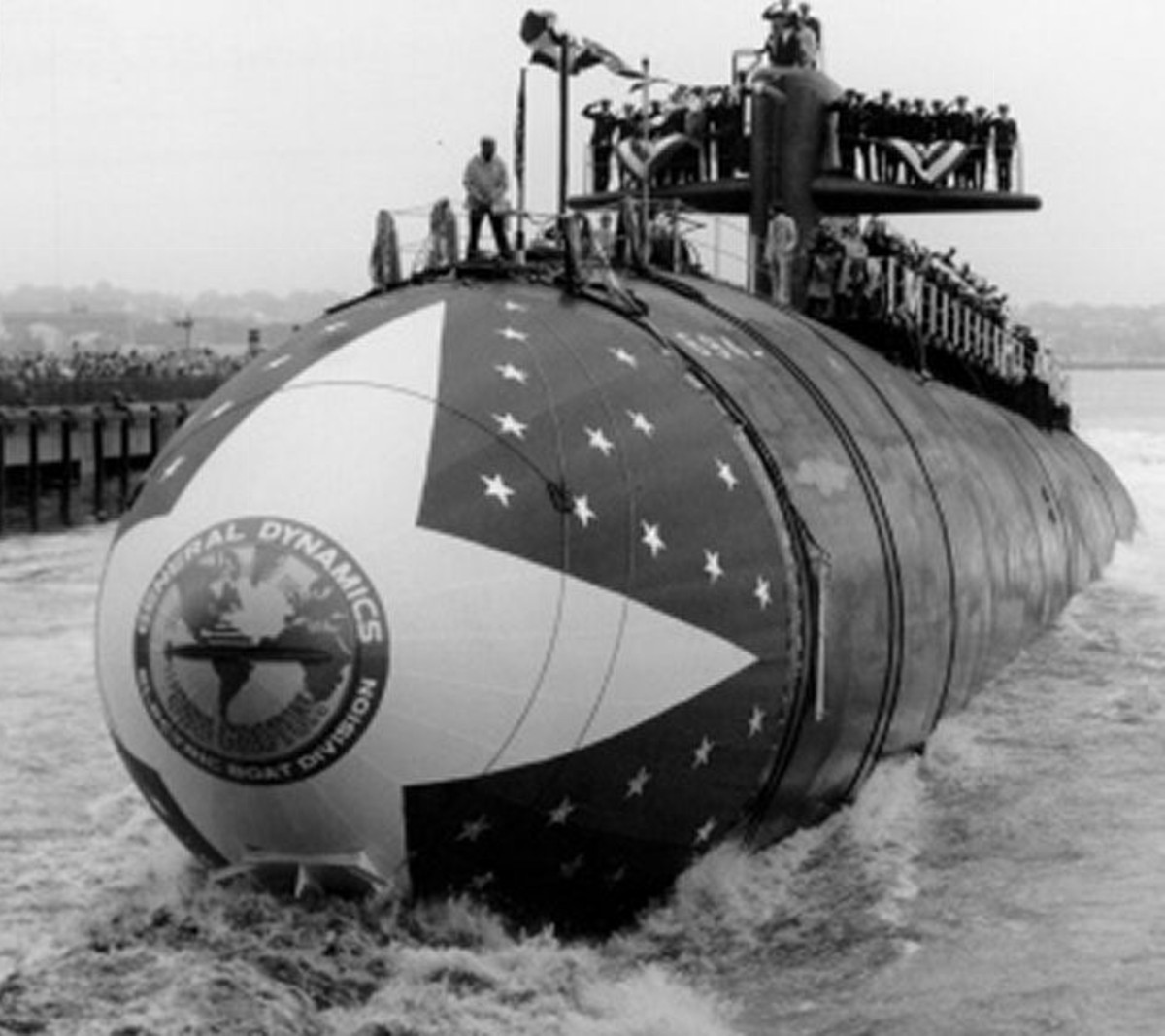 uss groton ssn-694 los angeles class attack submarine christening launching gdeb 1976