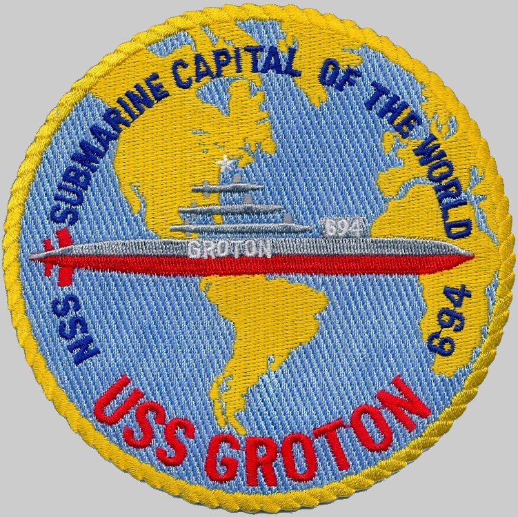 uss groton ssn-694 insignia crest patch badge los angeles class attack submarine us navy 03p