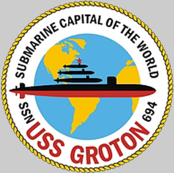 ssn-694 uss groton insignia crest patch badge los angeles class attack submarine us navy